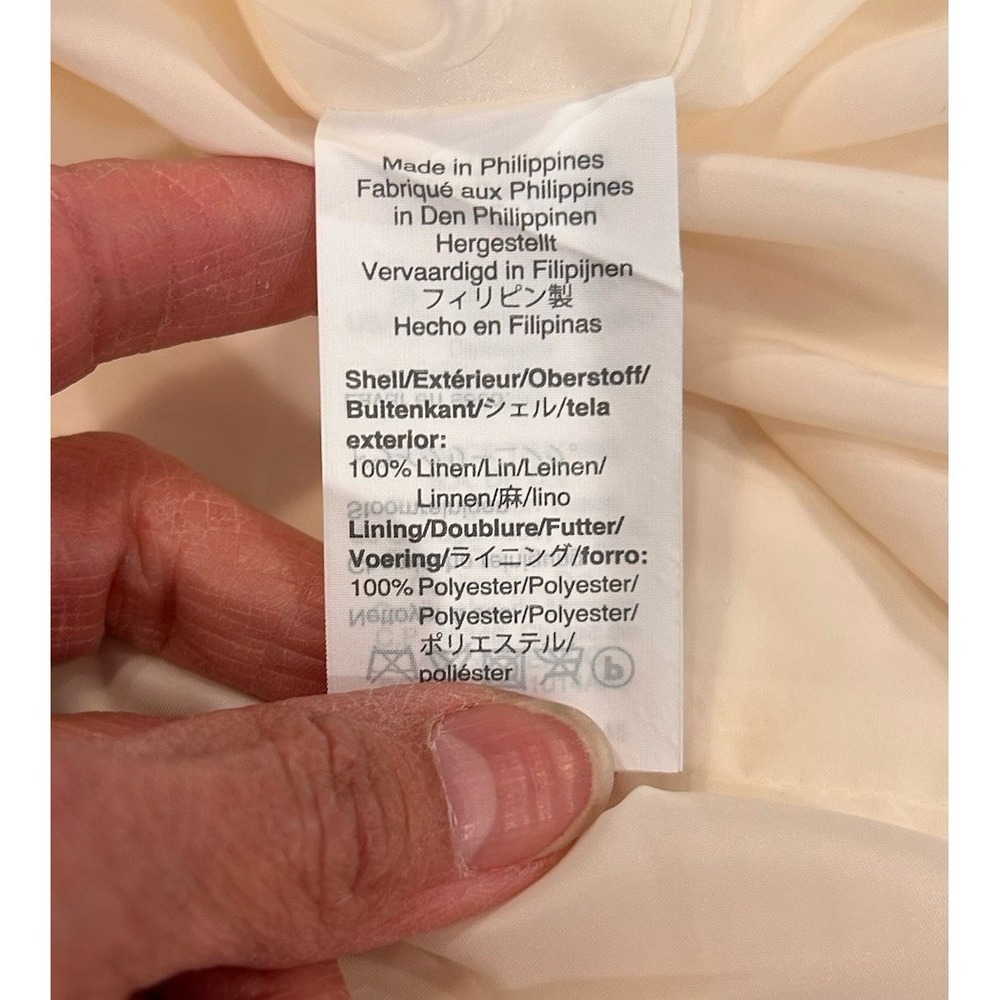 J.Crew 365 Ivory 100% Linen A Line Dress Pleated Sleeveless Work Luxe Minimal 2 - Picture 10 of 10